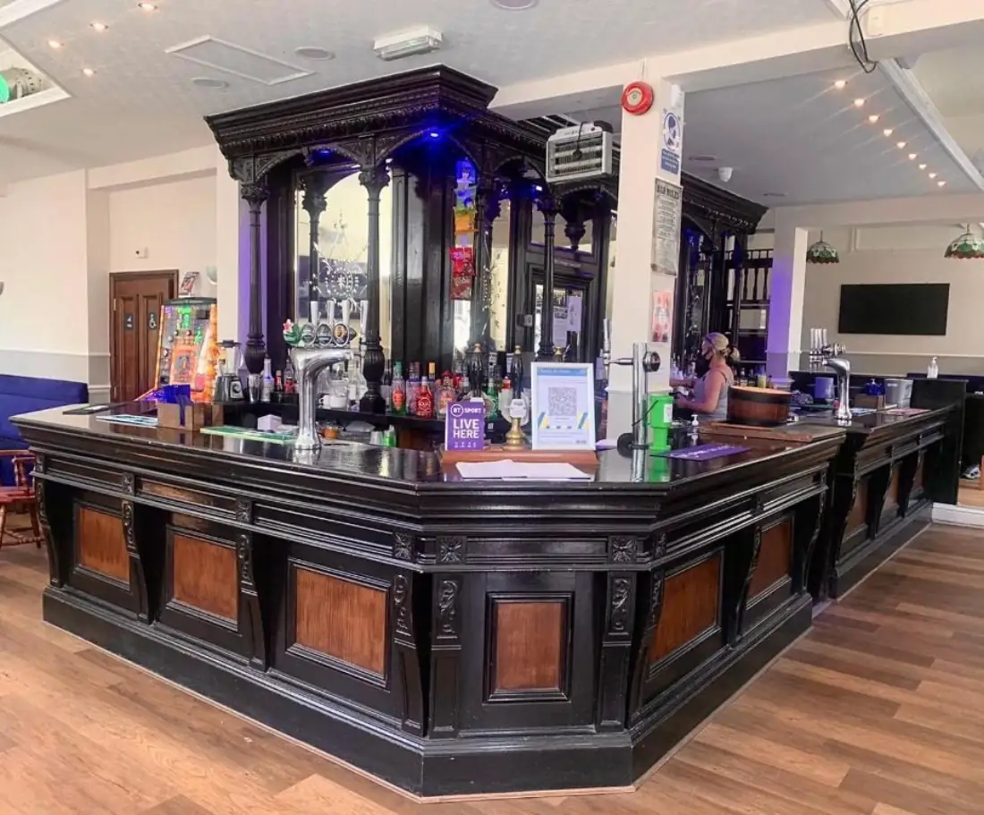 Traditional Victorian bar inside Royal Hotel Sheerness